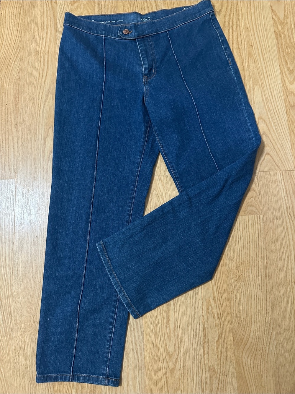 LOFT Dark Blue Straight Crop Jeans - Size 6 never worn!